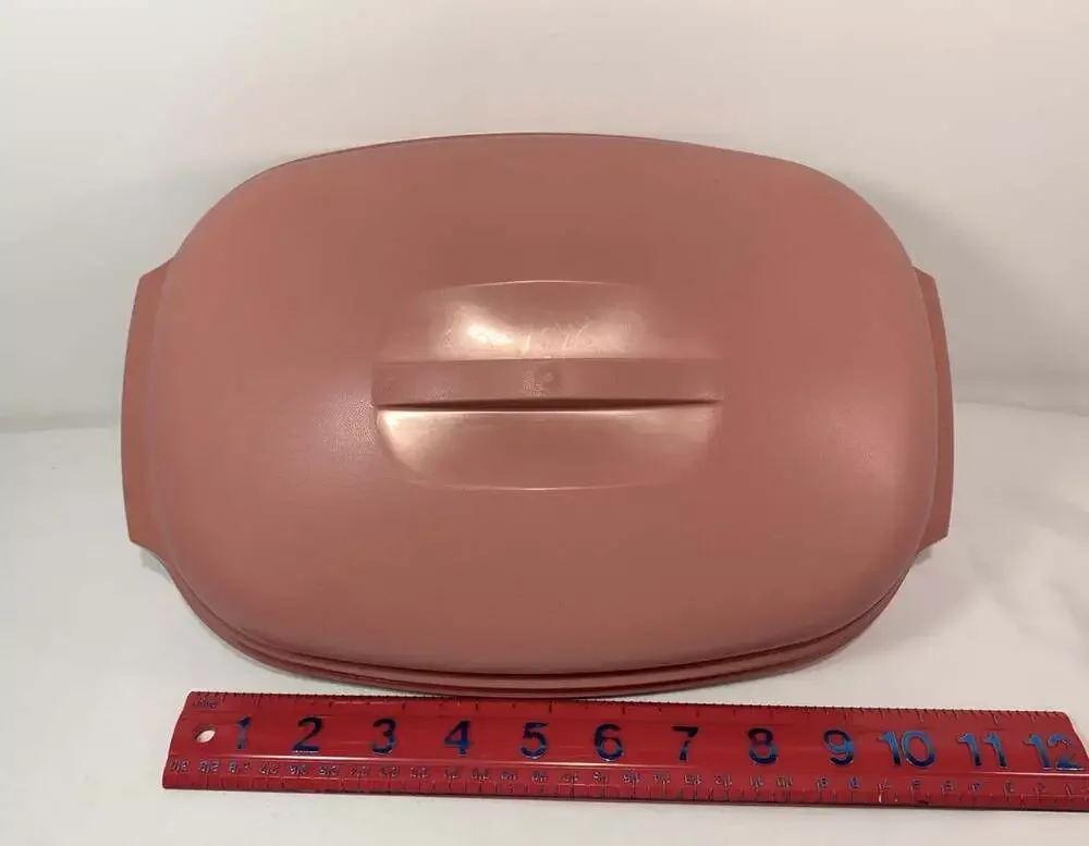 Tupperware Dusty Rose Oval Steamer 3pc vintage